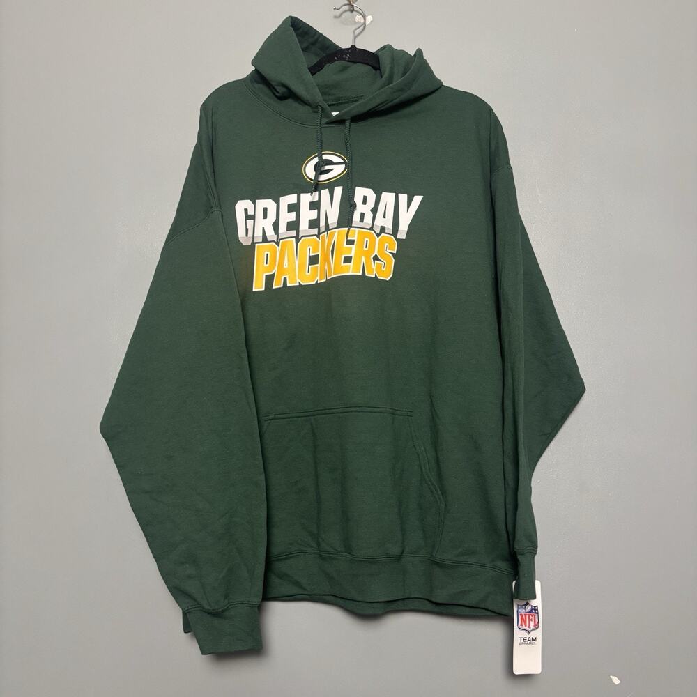 NWT Green Bay Packers Green Hoodie New 2XL XXL Plus NFL Football New Sweatshirt